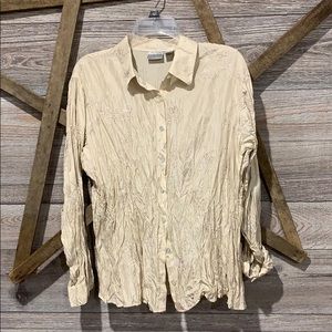 Chico’s Embroidered Silk Blouse